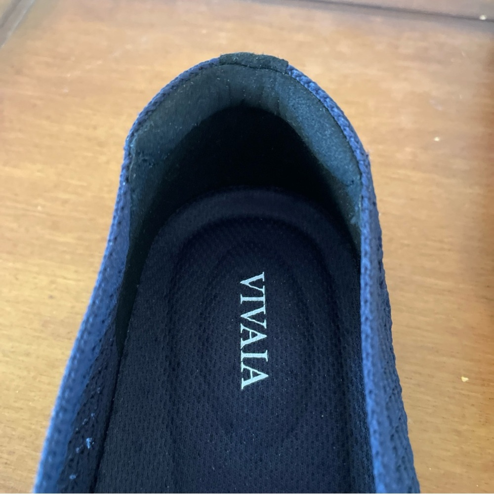 Vivaia Margot Square Toe V-Cut Flats Navy Knit Shoes Size 37.5 US Sz 7 VGC - Picture 13 of 14